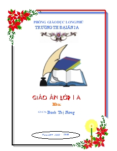 Bìa Giáo Án Lớp 1 A