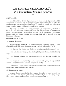 Chuyên đề Dạy học theo chuẩn kiến thức, kĩ năng phân môn tập đọc lớp 3