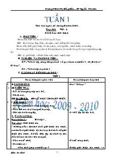 Giáo án lớp 1 - Tuần 1 - Nguyễn Thị Liên - Trường TH Lê Thị Hồng Gấm