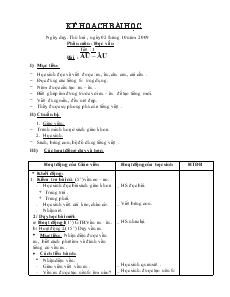 Giáo án Lớp 1 - Tuần 10