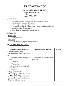 Giáo án Lớp 1 - Tuần 12