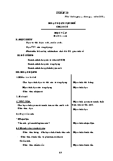 Giáo án Lớp 1 - Tuần 20