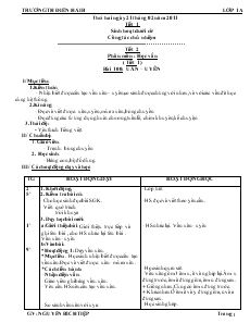 Giáo Án Lớp 1 - Tuần 24 - Nguyễn Bích Tiệp - Trường Tiểu Học Điền Hải B