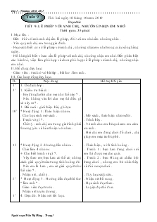 Giáo án Lớp 1 - Tuần 9 - Trần Thị Hằng – Trường Tiểu học Bình An 4