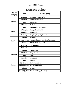 Giáo Án Lớp 2 - Tuần 10