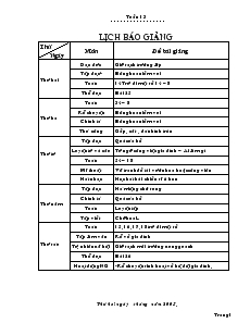 Giáo Án Lớp 2 - Tuần 13