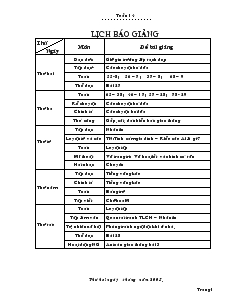 Giáo Án Lớp 2 - Tuần 14