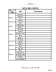 Giáo Án Lớp 2 - Tuần 16