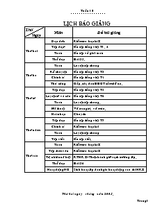 Giáo Án Lớp 2 - Tuần 18