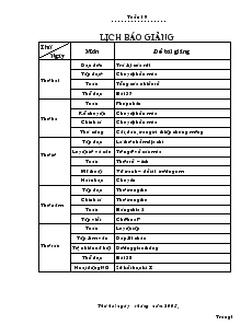 Giáo Án Lớp 2 - Tuần 19