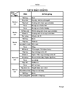 Giáo Án Lớp 2 - Tuần 1