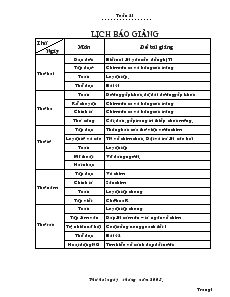 Giáo Án Lớp 2 - Tuần 21