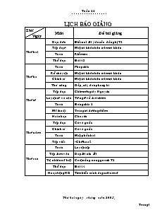 Giáo Án Lớp 2 - Tuần 22