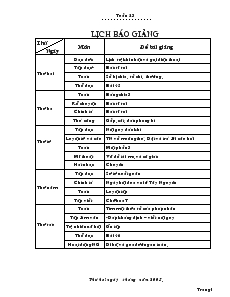 Giáo Án Lớp 2 - Tuần 23