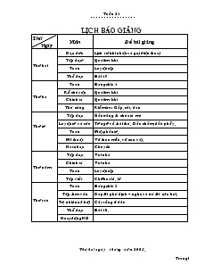 Giáo Án Lớp 2 - Tuần 24