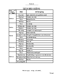 Giáo Án Lớp 2 - Tuần 25