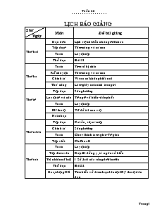 Giáo Án Lớp 2 - Tuần 26