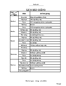 Giáo Án Lớp 2 - Tuần 27