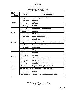 Giáo Án Lớp 2 - Tuần 28