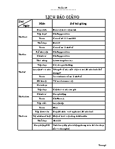 Giáo Án Lớp 2 - Tuần 29