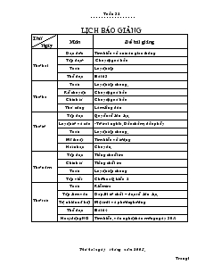 Giáo Án Lớp 2 - Tuần 32