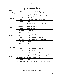 Giáo Án Lớp 2 - Tuần 33