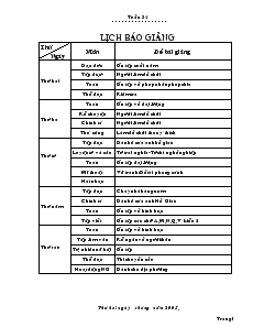 Giáo Án Lớp 2 - Tuần 34