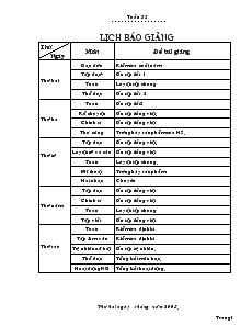 Giáo Án Lớp 2 - Tuần 35