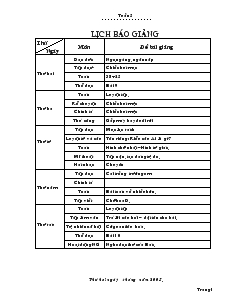 Giáo Án Lớp 2 - Tuần 5