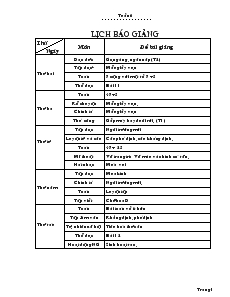 Giáo Án Lớp 2 - Tuần 6