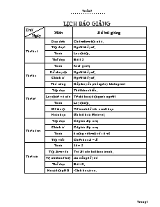 Giáo Án Lớp 2 - Tuần 7