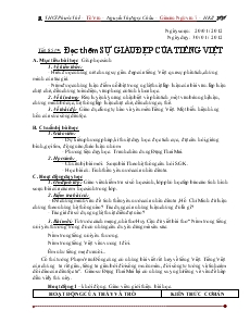 Giáo án Ngữ văn 7 - Tiết 85/: Đọc Thêm Sự Giàu Đẹp Của Tiếng Việt