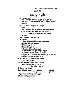 Giáo Án Tiếng Việt Lớp 1 - Bài 23: G - Gh