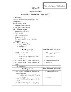 Giáo án Toán lớp 1 - Bài 90: các số tròn chục (tiết 2)_ Nguyễn Thị  Kim Luân