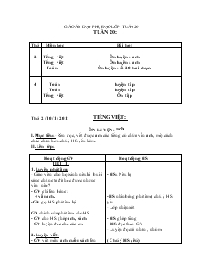 Giáo Án Dạy Phụ Đạo Lớp 1 Tuần 20