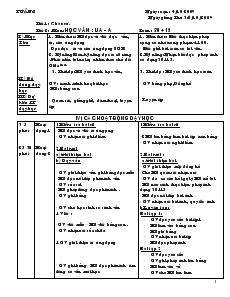 Giáo Án Lớp 1 + 2 - Tuần 8