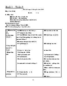 Giáo án Lớp 1 - Buổi 1 – Tuần 3