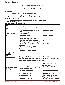 Giáo án Lớp 1 - Buổi 1 – Tuần 6