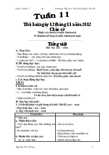 Giáo án lớp 1 - Nguyễn Thị Hồng - Trường Tiểu học Thị Trấn Quốc Oai B