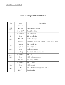 Giáo án lớp 1 - Nguyễn Thị Ý