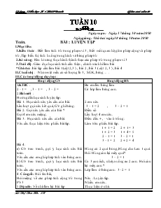 Giáo Án Lớp 1 - Tuần 10 - Lê Thị Thu Hà - Trường Tiểu Học Số 1 Hải Chánh