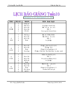 Giáo án Lớp 1 - Tuần 10 - Nguyễn Phi Tuấn - Trường tiểu học Ea Bá