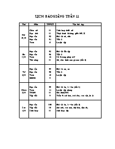 Giáo án Lớp 1 - Tuần 11