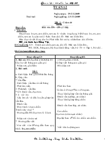 Giáo Án Lớp 1 - Tuần 12 - Hồ Thị Hồng - Trường Tiểu học Trần Thị Tâm