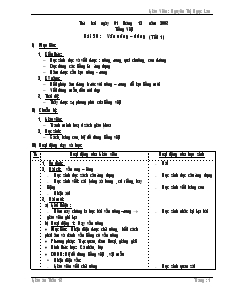 Giáo án Lớp 1 - Tuần 13 - Nguyễn Thị Ngọc Lan - Trường Tiểu Học Nguyễn Viết Xuân