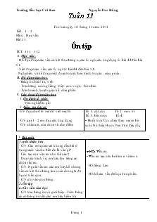 Giáo án Lớp 1 - Tuần 13 - Nguyễn Thu Hằng - Trường tiểu học Cái Keo