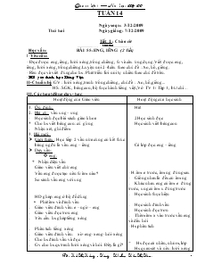 Giáo Án Lớp 1 - Tuần 14 - Hồ Thị Hồng - Trường Tiểu học Trần Thị Tâm