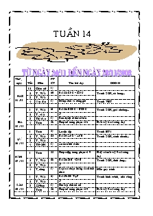 Giáo án Lớp 1 - Tuần 14