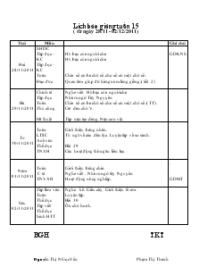 Giáo án Lớp 1 - Tuần 15