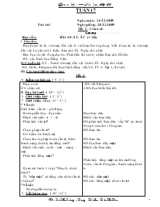 Giáo Án Lớp 1 - Tuần 17 - Hồ Thị Hồng - Trường Tiểu học Trần Thị Tâm